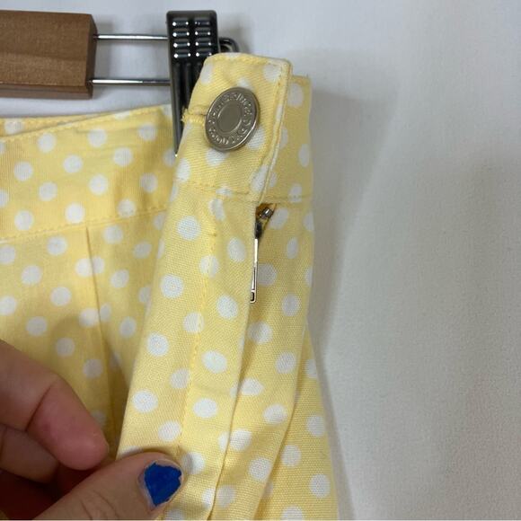 Cambridge Dry Goods Yellow Polka Dot Cotton Capri Pants Womens 12 - Picture 2 of 7